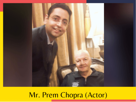 Manas Mishra with Bollywood Actor Prem Chopra