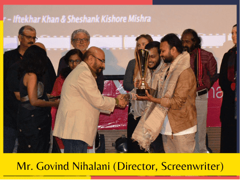 Sheshank Kishore Mishra Receiving Best Documentary Award from Govind Nehlani
